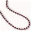 Image 2 : 26.38 ctw Ruby & Diamond Micro Pave Halo Necklace 10k White Gold