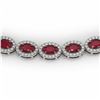 Image 3 : 26.38 ctw Ruby & Diamond Micro Pave Halo Necklace 10k White Gold