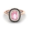 Image 1 : 2.50 ctw Morganite With Black & Micro Diamond Ring 14k Rose Gold