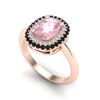 Image 2 : 2.50 ctw Morganite With Black & Micro Diamond Ring 14k Rose Gold