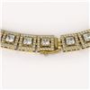 Image 3 : 24.4 ctw Princess Cut Diamond Micro Pave Necklace 18K Yellow Gold