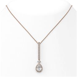 1.6 ctw Pear Cut Diamond Designer Necklace 18K Rose Gold