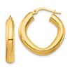 Image 1 : 14k Yellow Gold Small Thick Square Hoop Earrings - 2x4 mm