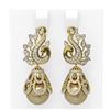 Image 1 : 3.13 ctw Diamond & Pearl Earrings 18K Yellow Gold