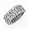 Image 1 : 6.48 ctw Princess Cut Diamond Eternity Ring 18K White Gold