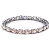 Image 1 : 21.2 ctw Morganite & VS/SI Diamond Eternity Bracelet 10k White Gold