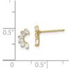 Image 2 : 14k Yellow Gold Cubic Zirconia Arch Post Earrings