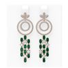 Image 1 : 11.72 ctw Emerald & Diamond Earrings 18K Rose Gold