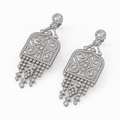 7.5 ctw Diamond Designer Earrings 18K White Gold