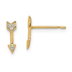 14k Cubic Zirconia Arrow Post Earrings - 38 mm