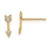 Image 1 : 14k Cubic Zirconia Arrow Post Earrings - 38 mm