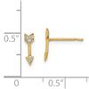 Image 2 : 14k Cubic Zirconia Arrow Post Earrings - 38 mm