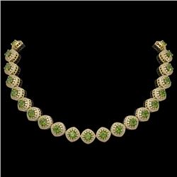 72.27 ctw Tourmaline & Diamond Victorian Necklace 14K Yellow Gold