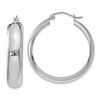 Image 1 : 14k Solid White Gold Hoop Earrings