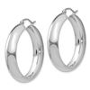 Image 2 : 14k Solid White Gold Hoop Earrings