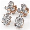 Image 1 : 2.75 ctw Oval Cut Diamond Designer Earrings 18K Rose Gold