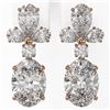 Image 2 : 2.75 ctw Oval Cut Diamond Designer Earrings 18K Rose Gold