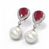 Image 3 : 8.03 ctw Ruby & Diamond Earrings 18K White Gold