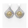 Image 1 : 2.3 ctw Diamond & Pearl Earrings 18K White Gold