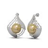 Image 2 : 2.3 ctw Diamond & Pearl Earrings 18K White Gold
