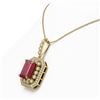 Image 3 : 11.99 ctw Certified Ruby & Diamond Victorian Necklace 14K Yellow Gold