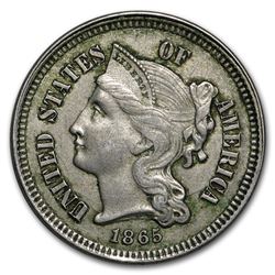 1865 3 Cent Nickel XF