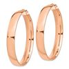 Image 2 : 14k Rose Gold High Polished 7 mm Hoop Earrings - 45 mm