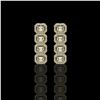 Image 1 : 3.84 ctw Emerald Cut Diamond Micro Pave Earrings 18K Yellow Gold
