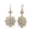 Image 2 : 15.46 ctw Morganite & Diamond Earrings 18K Yellow Gold