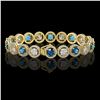Image 2 : 13.56 ctw Blue & Diamond Micro Pave Bracelet 18K Yellow Gold