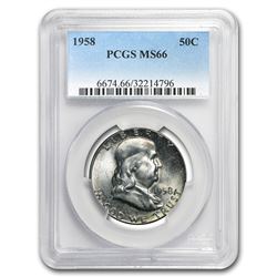 1958 Franklin Half Dollar MS-66 PCGS