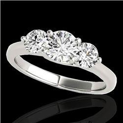 2 ctw Certified Diamond 3 Stone Solitaire Ring 10k White Gold