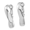 Image 2 : 14k White Gold Oval Omega Back Hoop Earrings - 5x15 mm