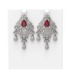 Image 1 : 15.15 ctw Ruby & Diamond Earrings 18K White Gold
