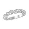 Image 1 : 10kt White Gold Round Diamond Twist Stackable Band Ring 1/6 Cttw