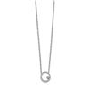 Image 1 : 14K White Gold Diamond Open Circle Necklace - 16.5 in.