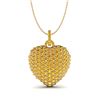 Image 1 : 5 ctw Micro Pave Yellow Sapphire Designer Heart Necklace 10k Yellow Gold
