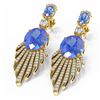 Image 3 : 9.99 ctw Tanzanite & Diamond Earrings 18K Yellow Gold