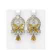 Image 1 : 13.28 ctw Citrine & Diamond Earrings 18K Yellow Gold