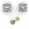 Image 1 : 1.02 ctw Cushion VS/SI Diamond Stud Designer Earrings 18k Yellow Gold