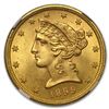 Image 2 : 1899 $5 Liberty Gold Half Eagle MS-66 NGC