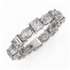 Image 1 : 4.16 ctw Princess Cut Diamond Eternity Ring 18K White Gold