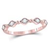 Image 1 : 10kt Rose Gold Round Diamond Contour Stackable Band Ring 1/8 Cttw