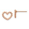 Image 1 : 14k Rose Polished Twisted Heart Post Earrings - 45 mm