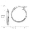 Image 2 : 14k White Gold Polished Medium 3 mm Hoop Earrings - 48 mm