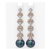 Image 1 : 3.32 ctw Diamond & Pearl Earrings 18K Rose Gold