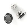Image 2 : 10 ctw Black Diamond Designer Stud Earrings 18k White Gold