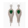 Image 1 : 11.22 ctw Emerald & Diamond Earrings 18K Rose Gold