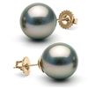 Image 1 : Black Tahitian Pearl Stud Earrings, 12.0-13.0mm