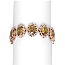44.43 ctw Canary Citrine & Diamond Bracelet 18K Rose Gold